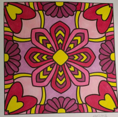 Colored by Melissa Adamek-Dean - from Flowers (For Crayons And Wide Tipped Markers)