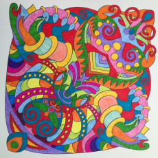 Colored by Melissa Evans - from Wow (Angie's Extreme Coloring Books Volume 1)