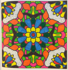 Colored by Lynda Crossland - from Flowers (For Crayons And Wide Tipped Markers)