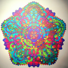 Colored by Marja Henson-Flipse - from Wow (Angie's Extreme Coloring Books Volume 1)