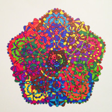 Colored by Marja Henson-Flipse - from Wow (Angie's Extreme Coloring Books Volume 1)