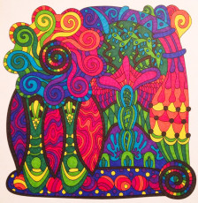 Colored by Marja Henson-Flipse - from Wow (Angie's Extreme Coloring Books Volume 1)