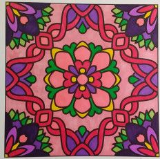 Colored by Melissa Adamek-Dean - from Flowers (For Crayons And Wide Tipped Markers)