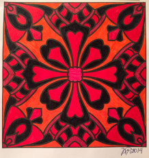 Colored by Nancy Posey - from Flowers (For Crayons And Wide Tipped Markers)