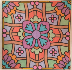 Colored by Nancy Posey - from Flowers (For Crayons And Wide Tipped Markers)