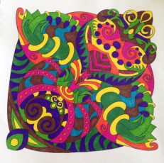 Colored by Erin Langbein - from Wow (Angie's Extreme Coloring Books Volume 1)