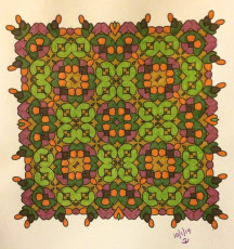 Colored by Jackie Posey - from Ink Doilies (Angie's Patterns Volume 1)