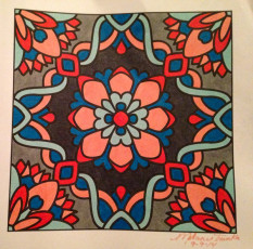 Colored by Melanie Tranka - from Flowers (For Crayons And Wide Tipped Markers)
