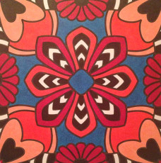 Colored by Melanie Tranka - from Flowers (For Crayons And Wide Tipped Markers)