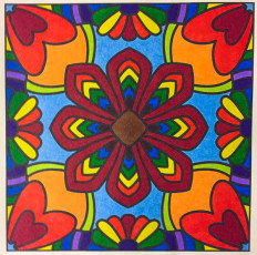 Colored by Melissa Evans - from Flowers (For Crayons And Wide Tipped Markers)