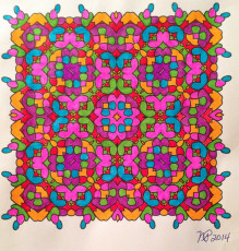 Colored by Nancy Posey - from Ink Doilies (Angie's Patterns Volume 1)