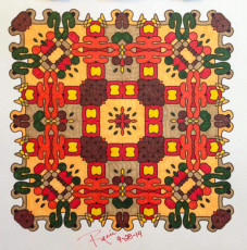 Colored by Renee Maas - from Ink Doilies (Angie's Patterns Volume 1)