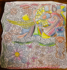 Colored by Anna Langbein - from Wow (Angie's Extreme Coloring Books Volume 1)