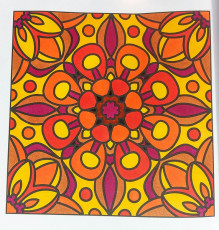 Colored by Sharon Helene - from Flowers (For Crayons And Wide Tipped Markers)