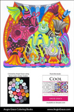 Angie Grace Coloring Books, colored by Angie with Copic Sketch markers. Color palette, colour schemes, shade list.