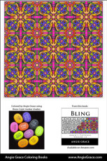 Angie Grace Coloring Books, colored by Angie with Copic Sketch markers. Color palette, colour schemes, shade list.