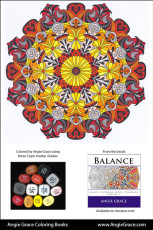 Angie Grace Coloring Books, colored by Angie with Copic Sketch markers. Color palette, colour schemes, shade list.