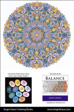 Angie Grace Coloring Books, colored by Angie with Copic Sketch markers. Color palette, colour schemes, shade list.
