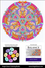 Angie Grace Coloring Books, colored by Angie with Copic Sketch markers. Color palette, colour schemes, shade list.
