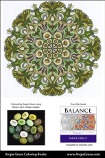 Angie Grace Coloring Books, colored by Angie with Copic Sketch markers. Color palette, colour schemes, shade list.