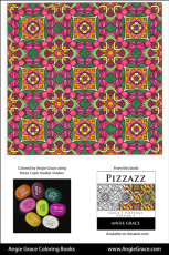 Angie Grace Coloring Books, colored by Angie with Copic Sketch markers. Color palette, colour schemes, shade list.