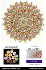 Angie Grace Coloring Books, colored by Angie with Copic Sketch markers. Color palette, colour schemes, shade list.