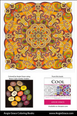 Angie Grace Coloring Books, colored by Angie with Copic Sketch markers. Color palette, colour schemes, shade list.