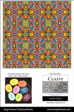 Angie Grace Coloring Books, colored by Angie with Copic Sketch markers. Color palette, colour schemes, shade list.