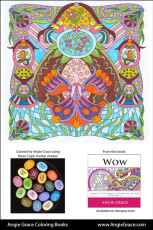Angie Grace Coloring Books, colored by Angie with Copic Sketch markers. Color palette, colour schemes, shade list.