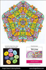 Angie Grace Coloring Books, colored by Angie with Copic Sketch markers. Color palette, colour schemes, shade list.
