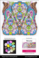 Angie Grace Coloring Books, colored by Angie with Copic Sketch markers. Color palette, colour schemes, shade list.