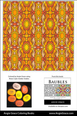 Angie Grace Coloring Books, colored by Angie with Copic Sketch markers. Color palette, colour schemes, shade list.