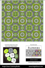 Angie Grace Coloring Books, colored by Angie with Copic Sketch markers. Color palette, colour schemes, shade list.