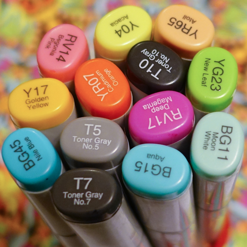 Colored with these Copic Sketch marker shades