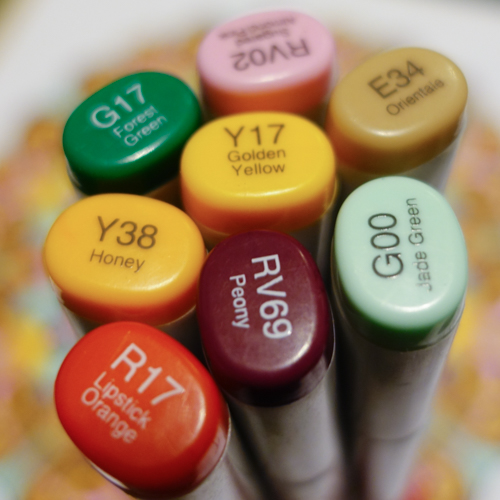 Colored with these Copic Sketch marker shades