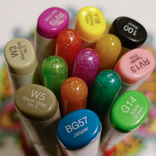Copic Marker and Sakura Metallic Gelly Roll shade set
