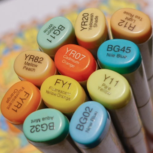 Colored with these Copic Sketch marker shades